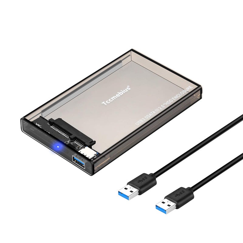Tccmebius 2.5'' Hard Drive Enclosure USB 3.0 to SATA HDD External Case Housing for 2.5 Inch 9.5mm 7mm SATA III HDD SSD Up to 6TB, Tool-Free, Support UASP, Automatic Sleep Function (TCC-S9) - Image 1